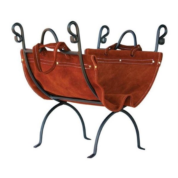 Uniflame UniFlame W-1196 Olde World Iron Log Holder With Suede Leather Carrier W-1196